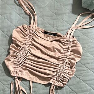 Forever 21 Ruched Beige Camisole